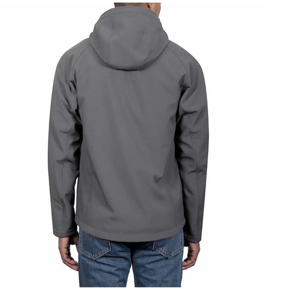Kirkland Signature Men's Fleece Lined Softshell Jacket, Gray - Picture 2 of 8